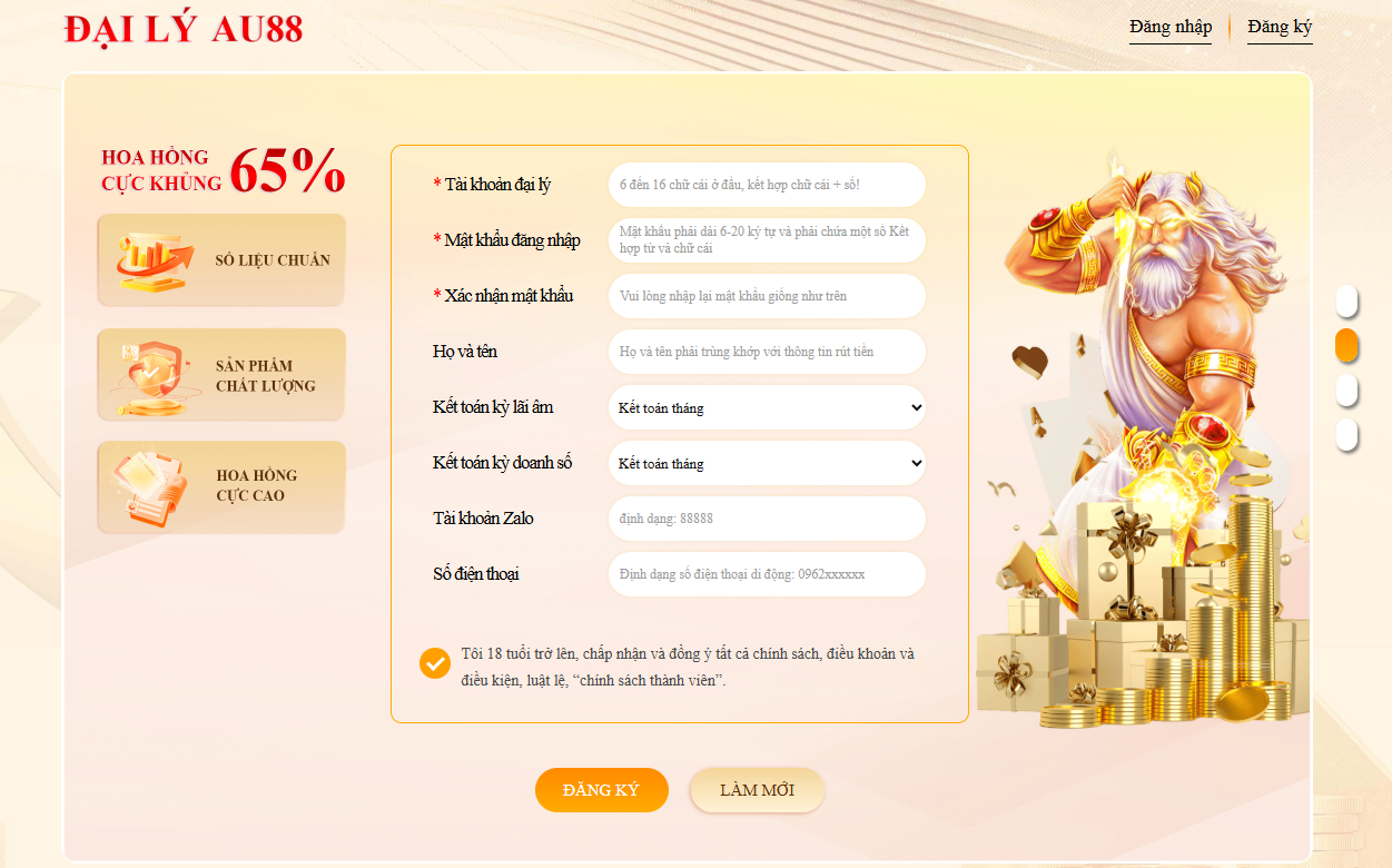 Quy trình trở thành đại lý Au88 diễn ra vô cùng đơn giản.